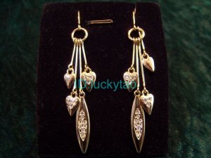 Stunning sparking heart shaped chandelier earrings