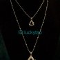 Excellent  refined triangle beautifully silver 2 rows necklace