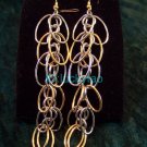 stunning exquisite beautiful silver golden earrings pair