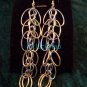 stunning exquisite beautiful silver golden earrings pair