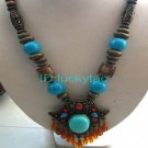 China Tibet character  Bronze  beads Necklace