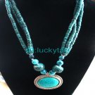 ChinaTibet Character Turquoise 2Rows Necklace