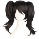55cm short curly hair black hairpiece ponytail  Nautral  Cosplay synthetic wigs Claw