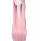Long Straight Cosplay Light Pink 40" 100 Cm Synthetic Hair Wigs