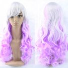 Brown To Pink Women Hair Ombre High Temperature Fiber Wigs Synthetic Hair Cosplay Wig