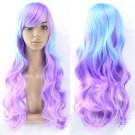 Wavy Women Wig High Temperature Fiber Synthetic Hairpiece Long Ombre Hair Cosplay Wigs