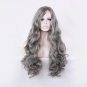 long wavy dark grey wig cosplay women heat resistant hair synthetic wigs
