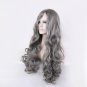 long wavy dark grey wig cosplay women heat resistant hair synthetic wigs