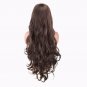 80 cm long brown wig cosplay women heat resistant long hair wavy synthetic wigs with bangs