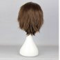 Short Pixie Cut Curly Brown Wig Cosplay Male Synthetic Fake Hair Mens High Temperature Fiber