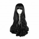 70CM Synthetic Long Curly Black Color Cosplay Wig 100% High Temperature Fiber Hair WIG