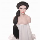 100cm Princess Women's Synthetic Hair Wig for Adult Long Straight Black Fluffy Braid  Cosplay Wig