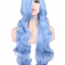 Long Wavy Cosplay Wig Women Men Party Light Blue 80 Cm Synthetic Hair Wigs