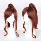 40CM Medium Curly Brown Color heat Resistant Synthetic One Ponytails hair  WIG