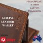 Men Genuine Leather Personalised Custom Monogram Wallet Money Credit Card ID Holder
