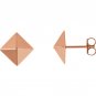 14K Rose Pyramid Earrings
