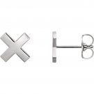 14K Yellow "X" Earrings