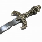 LORD OF THE UNDERWORLD SERPENTS SATANIC SKULL KING SWORD - MIRROR POLISHED STAINLESS STEEL