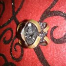 Black druzy crystal rock ring