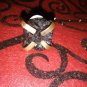 Black druzy crystal rock ring