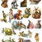 32 Vintage Easter Rabbit Images Clip Art Transparent PNG Files