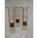 Closeouts - Two toned glass flute candle holder