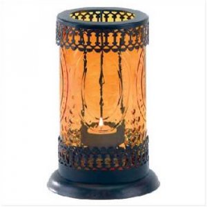 Standing Amber Glass Lantern