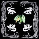 Wholesale Green Fire Dragon Bandanas - Dozen Packed 22x22