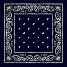 Wholesale Navy Blue Paisley Bandanas - Dozen Packed 22x22