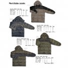 Wholesale Men's Two-Tone Poly Fill Nylon Bubble Jackets