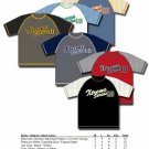 Wholesale Mens Raglon Mesh Sleeve Graphic Sport Short Sleeve