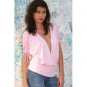 Wholesale Brushed Rayon Gathered Sleeve Surplice SideTie Top