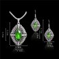 Vintage Crystal Jewelry Sets Women Pendant Necklace Earrings Gift 4 Colors