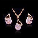 Jewelry Sets For Women Crystal Butterfly Pendant Necklace Earrings