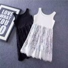 1 pcs (black or white)T-Shirt skirt in the long slim lace base size vest