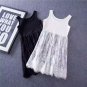 1 pcs (black or white)T-Shirt skirt in the long slim lace base size vest