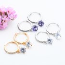 1 pair 3 Colors Fashion Crystal Wedding Jewelry Earrings for Women Cubic Zirconia Hoop Earrings
