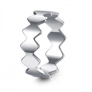 Titanium Charming High Quality Silver Stainless Steel Male Ring Fashion 6mm Tita