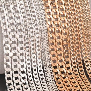 1 piece chain necklace silver plated and gold personalzied length