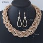 Jewelery Sets For Women Mesh Chunky Necklace Earrings Set Maxi Collier Femme