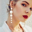 Simulated Pearl Long Earrings Pearls String Statement Earrings For Wedding Party