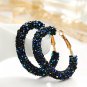 Earrings Geometric Round Shiny Austrian Crystal Rhinestone Big Earring Fashion