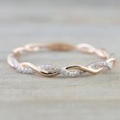 Twist Classical Cubic Zirconia Ring for Woman Girls Fashion Jewelry