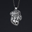 Vintage Silver Boxer Necklace Dog Tag Maxi Statement Necklace Chain Box Women Men Fashion