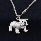 Vintage Silver English Bull Dog Necklace Dog Necklace Chain Box Women Men Fashion