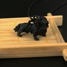 Vintage 3D Dachshund Dog Necklace Chain Box Women Men Fashion - Black Gun Color