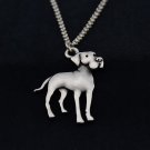 Vintage Silver Great Dane Dog Necklace Dog Necklace Chain Box Women Men Fashion
