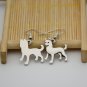 Puppy Dog Silver Siberian Husky Dog Drop Earrings Women Jewelry Dog Lover