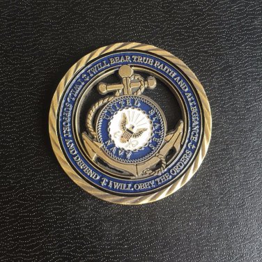 2PCS U.S. Navy / Core Values - USN Challenge Coin,Free Shipping