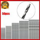 50Pcs HSS 4241 High Speed Steel Drill Bit Set Tool 1mm 1.5mm 2mm 2.5mm 3mm